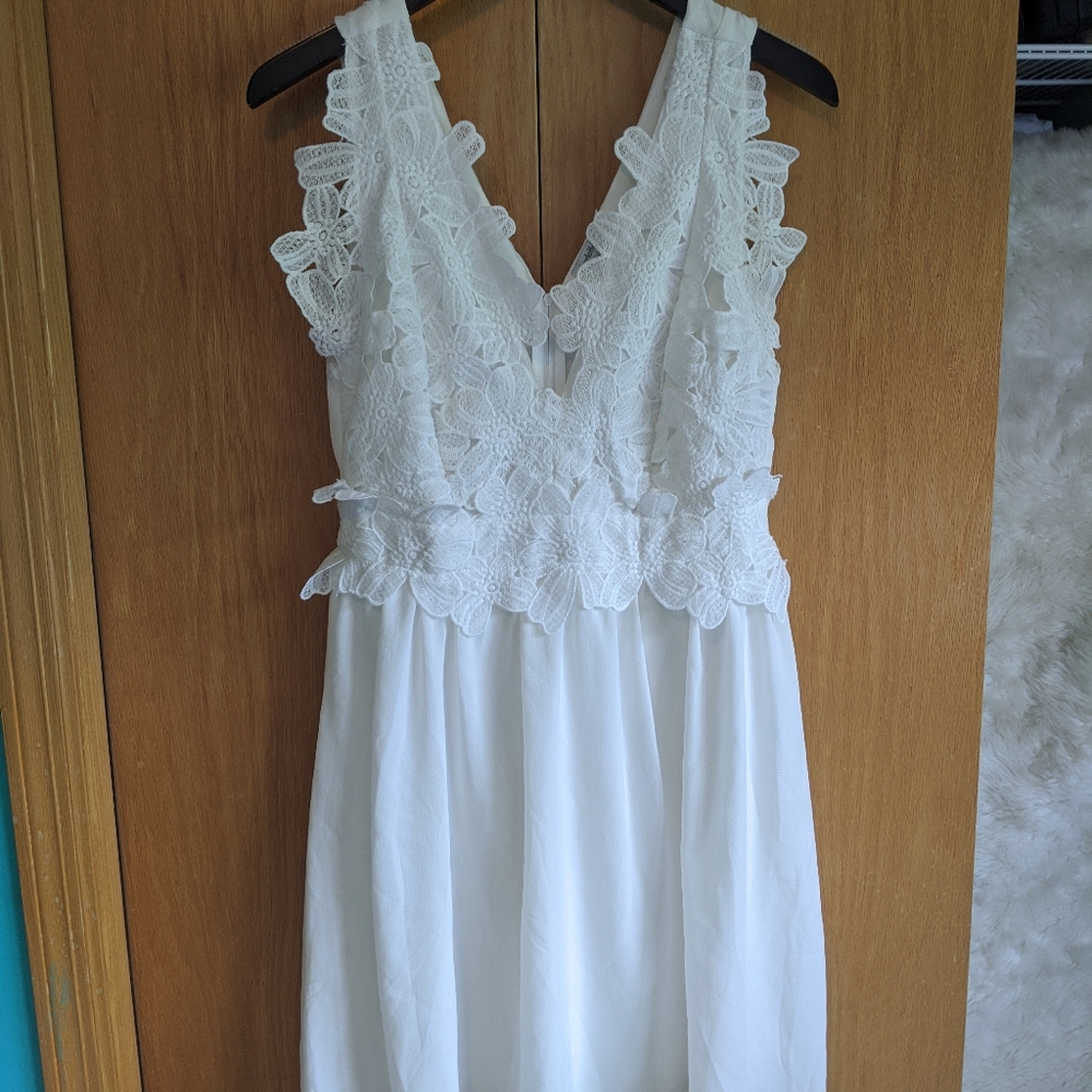 Floral White Summer Dress